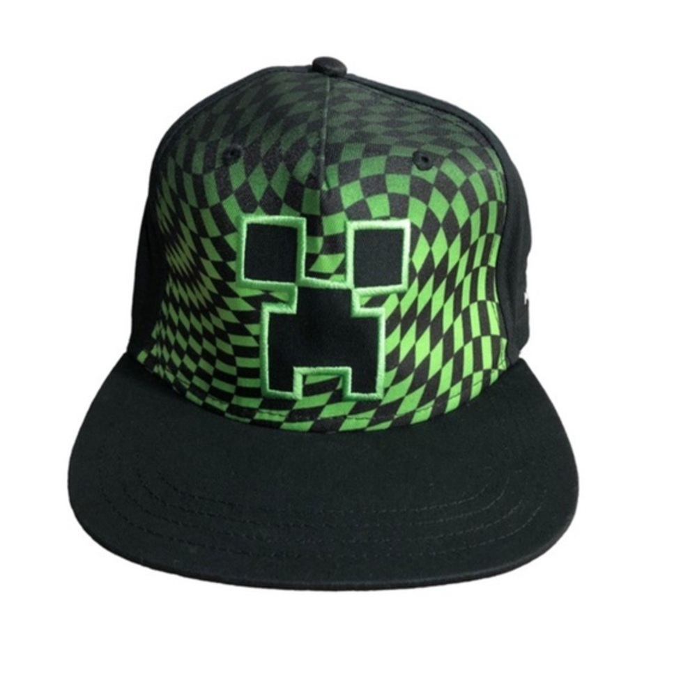 Minecraft Creeper Adjustable Snapback Green and Black Youth Hat Cap